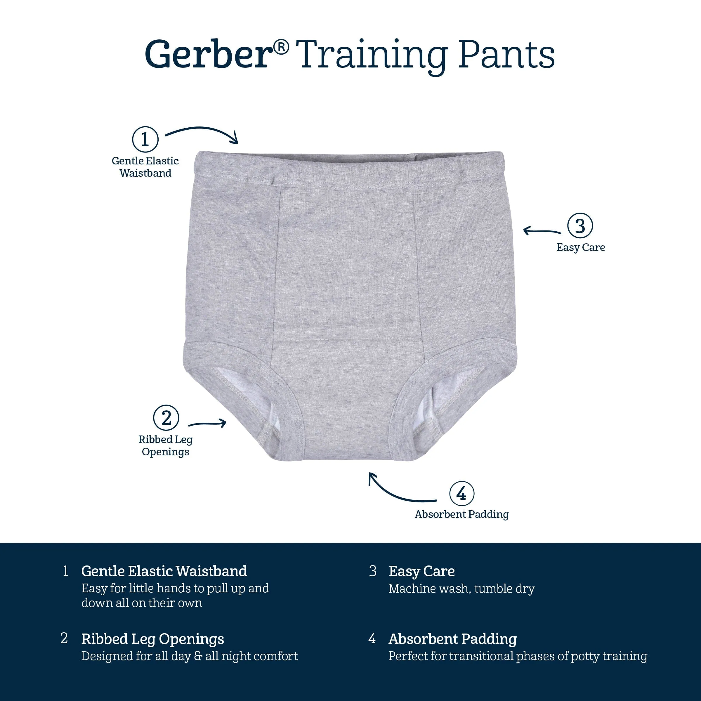 4-Pack Toddler Boys Sports Training Pants Gerber Childrenswea