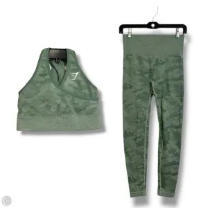 Athletic Pants & sports bra 2pc By Gym Shark In Camouflage Print, Size: S