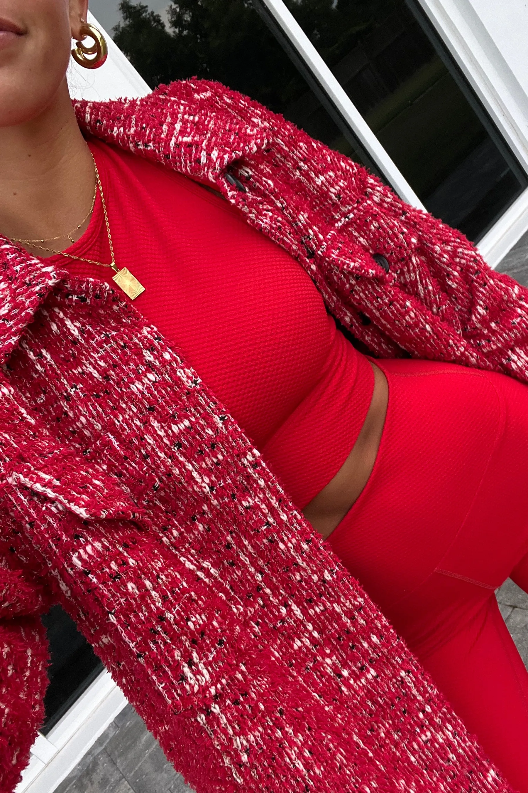 Azalea Top Merry Red Waffle Beach Riot