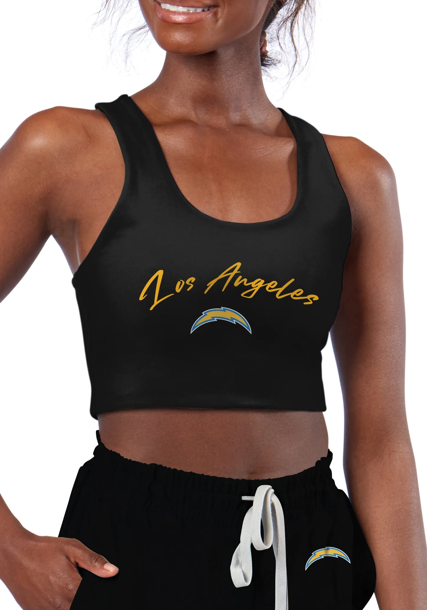 Certo By Northwest NFL Women's Los Angeles Chargers Collective Reversible Bra, Black