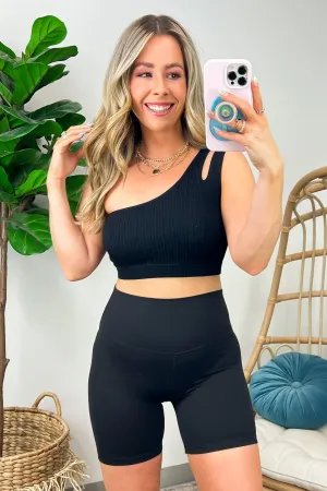 Cesilie Seamless Double Strap One Shoulder Sports Bra - FINAL SALE