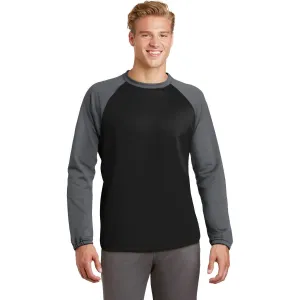 CLOSEOUT - Sport-Tek Sport-Wick Raglan Colorblock Fleece Crewneck