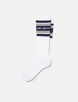 Doorbuster Carhartt WIP Connors Socks - White/Aura Purple/Grey Heather  Almost Gone!