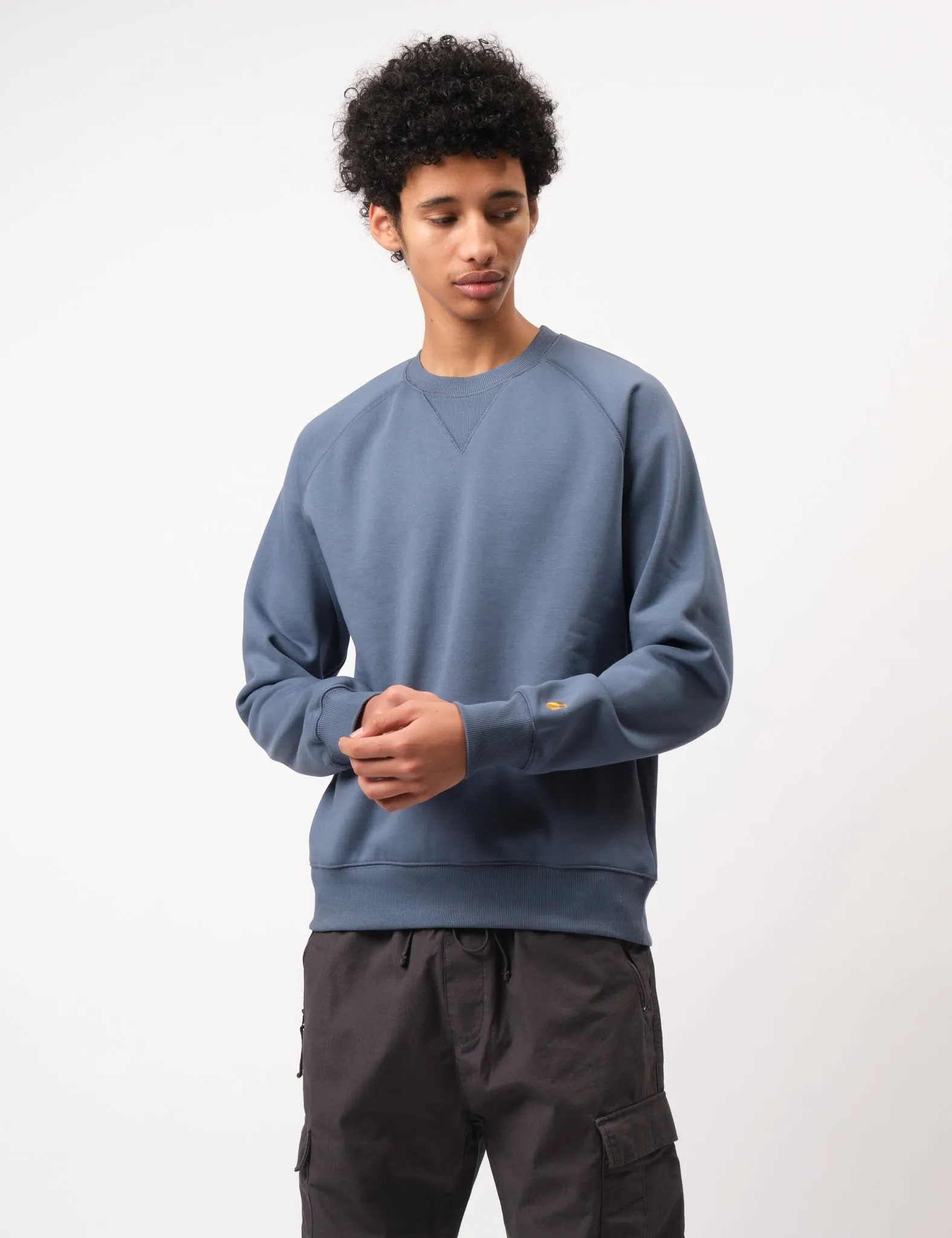 Editors Choice Carhartt WIP Chase Sweatshirt (Regular) - Positano Blue  Last Few Pieces!