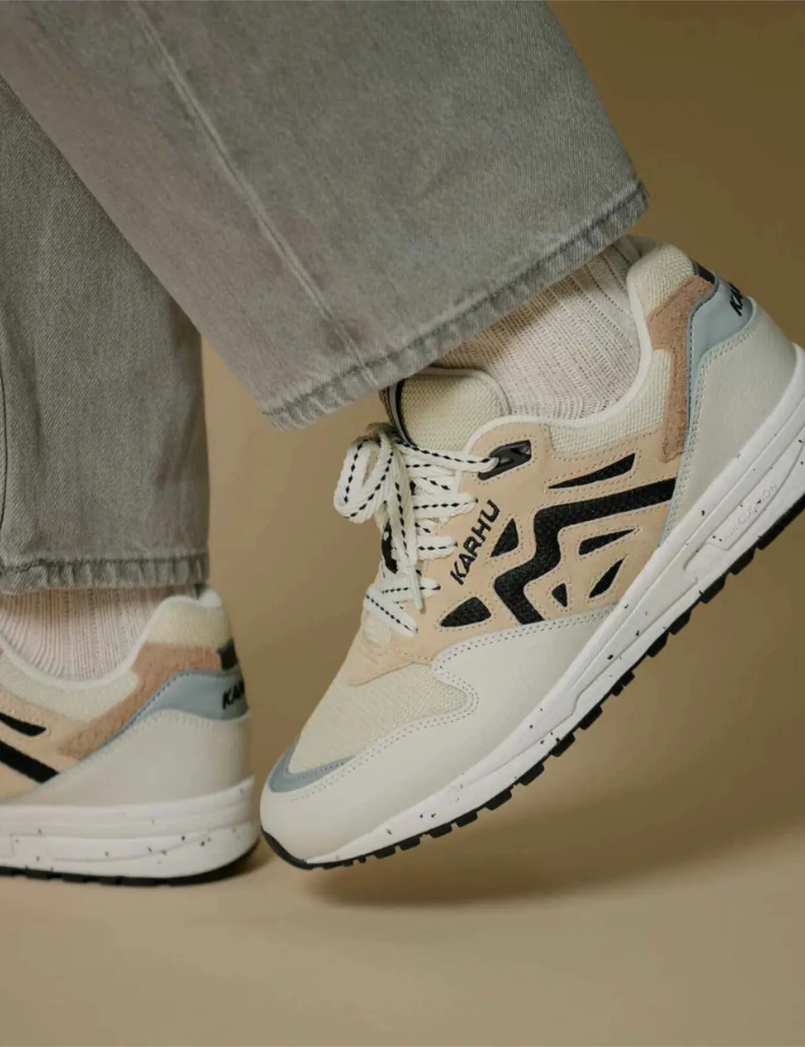 Editors Choice Karhu Legacy 96 Trainers - Blanc de Blanc/Wood Ash  Limited Availability!