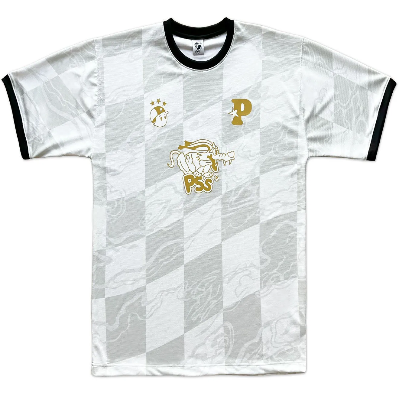 Editors Choice Pawa Sports Doggo Football Shirt Cream / Gold  Limited Availability!