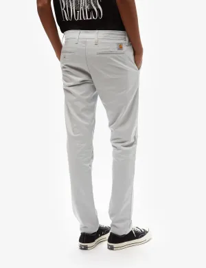 Final Few Carhartt-WIP Sid Pant Chino Trousers - Sonic Silver Grey  Last Few Pieces!