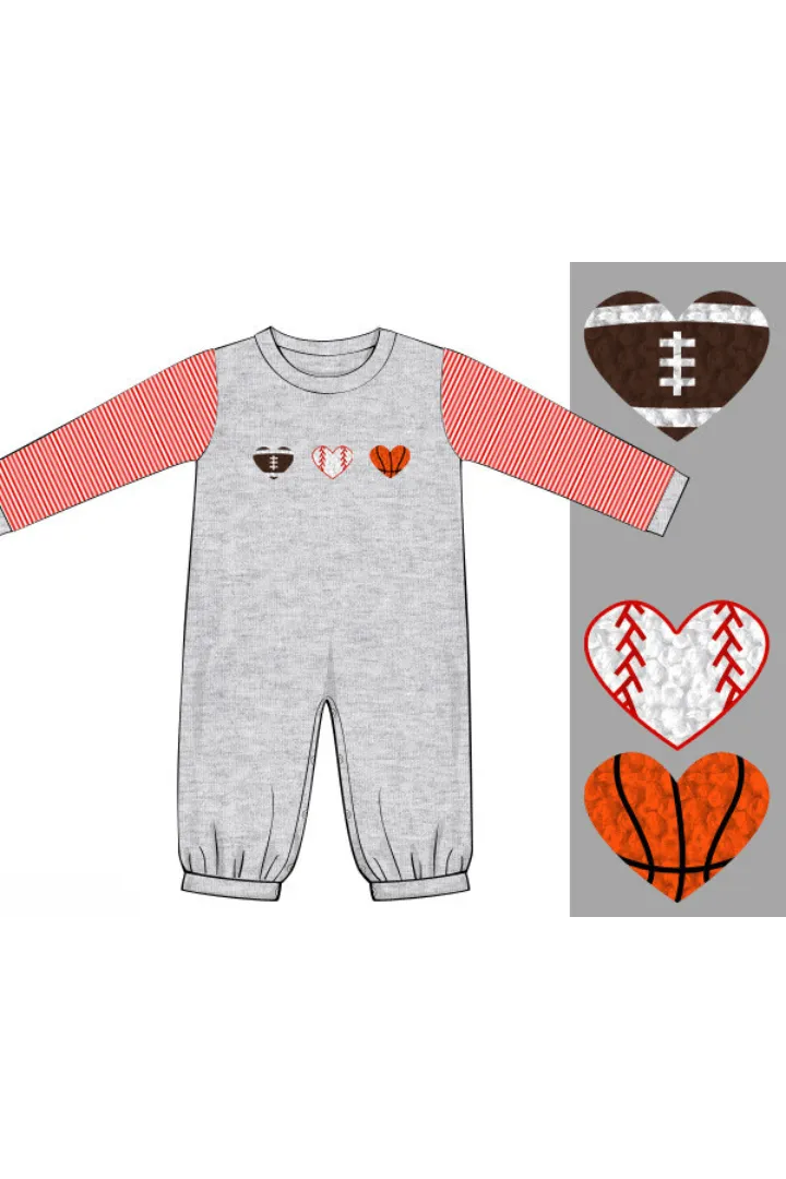 French Knot Sweet Sports Romper Smocked Flamingo