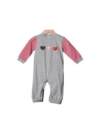 French Knot Sweet Sports Romper Smocked Flamingo