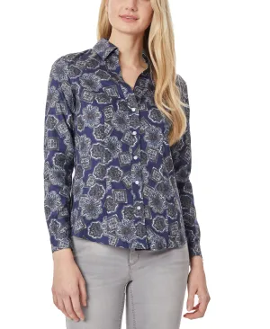 Hot Deal Button Down Navy Blouse  Stylish & Comfortable