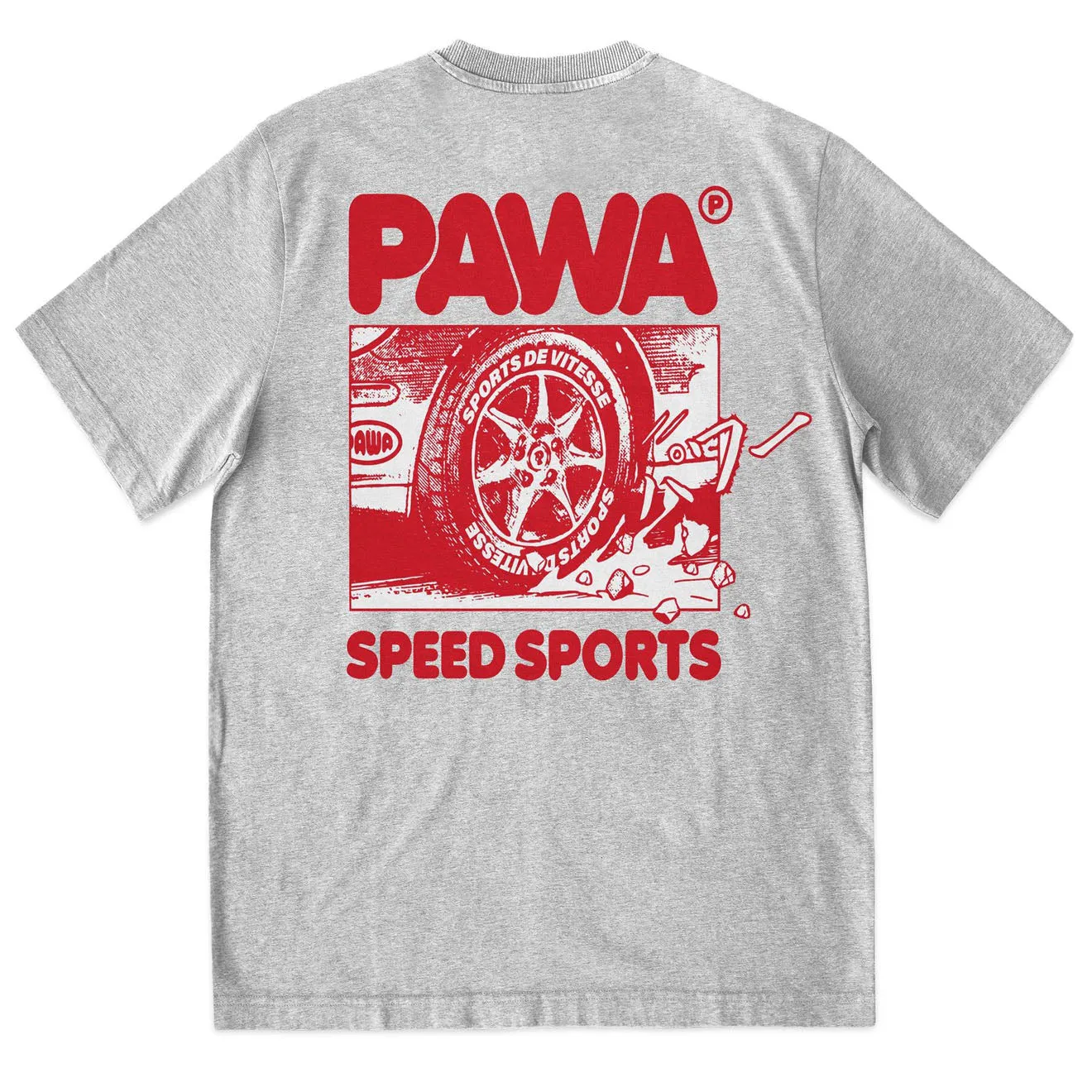 Insta-Worthy Pawa Sports Burnout T-Shirt Grey Marl  Going Fast!