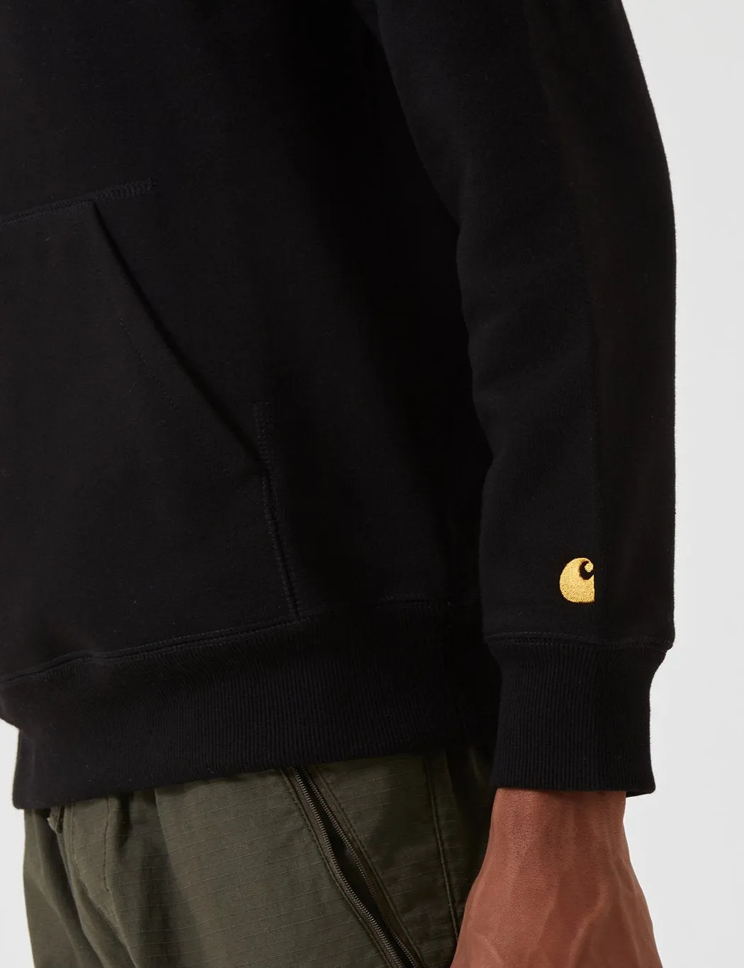 Limited Edition Carhartt WIP Chase Hooded Sweatshirt - Black/Gold  Today Only!