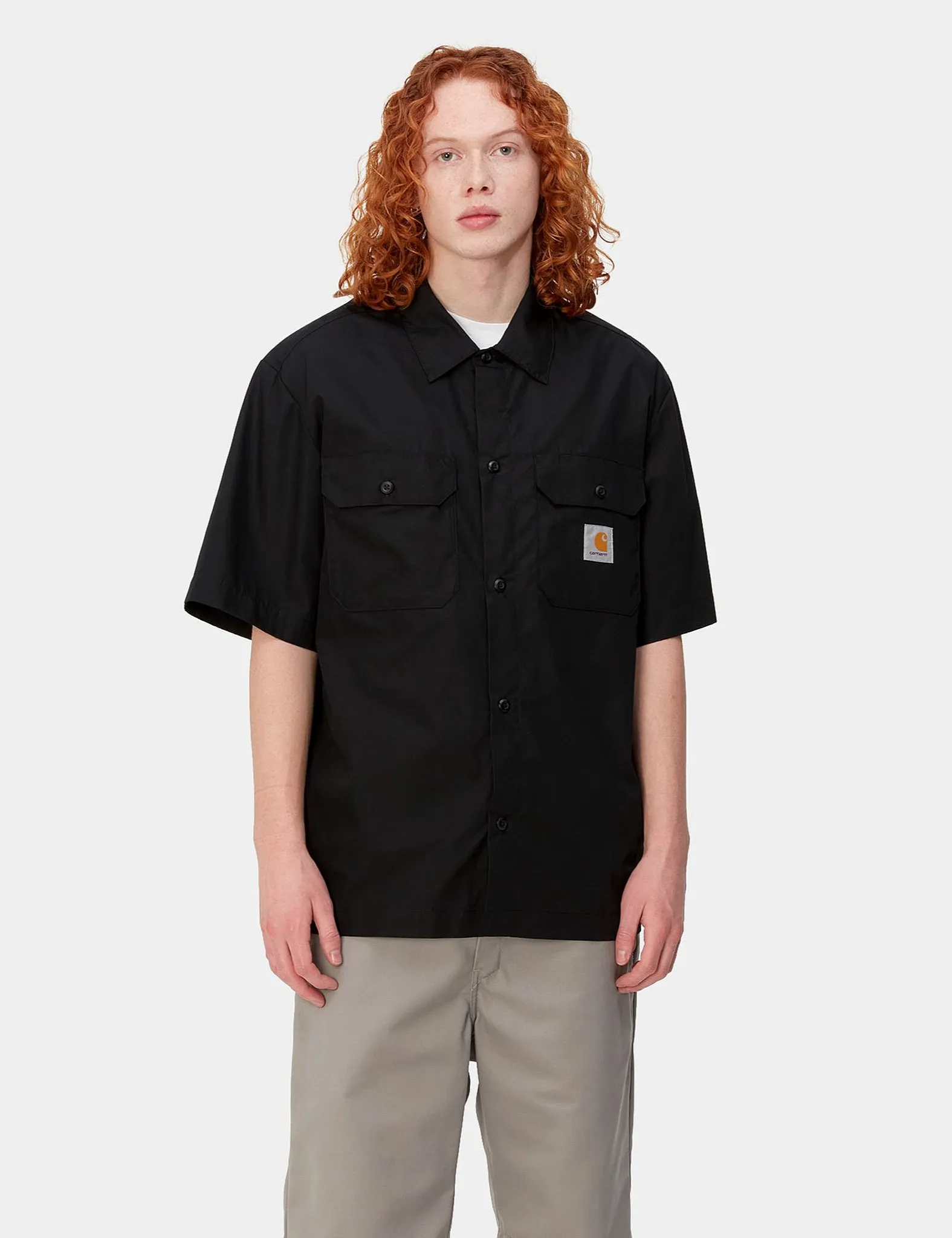 Luxury Feel Carhartt-WIP Craft Shirt Short Sleeve - Black  Almost Gone!