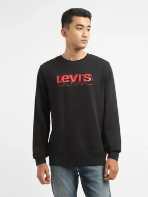 Men's Alphanumeric Black Crew Neck Sweatshirt LEVI'S