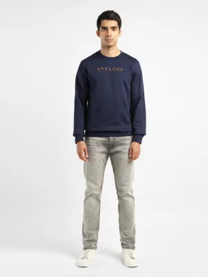 Men's Brand Logo Blue Crew Neck Sweatshirt LEVI'S