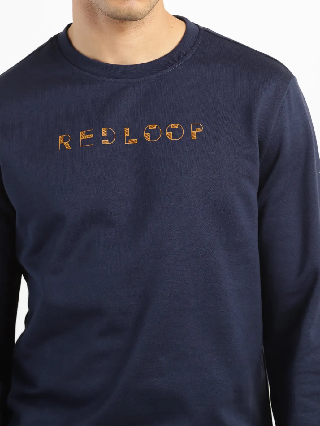 Men's Brand Logo Blue Crew Neck Sweatshirt LEVI'S