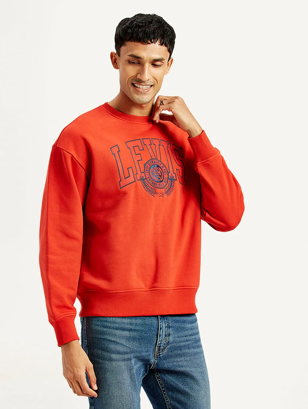 Men's Brand Logo Crew Neck Sweatshirt LEVI'S