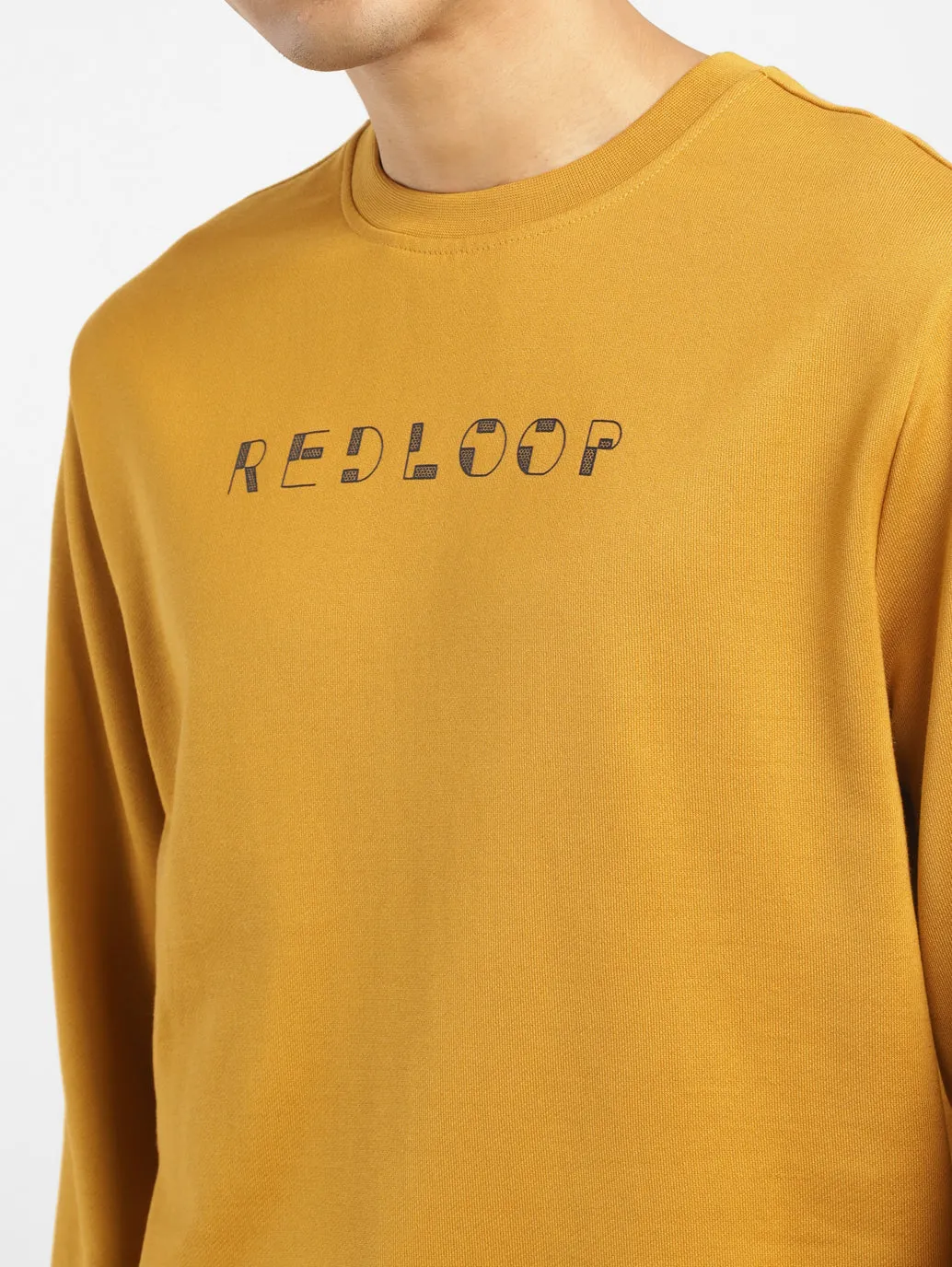 Men's Brand Logo Yellow Crew Neck Sweatshirt LEVI'S