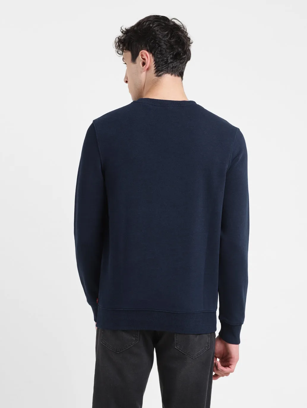 Men's Solid Blue Crew Neck Sweatshirt LEVI'S