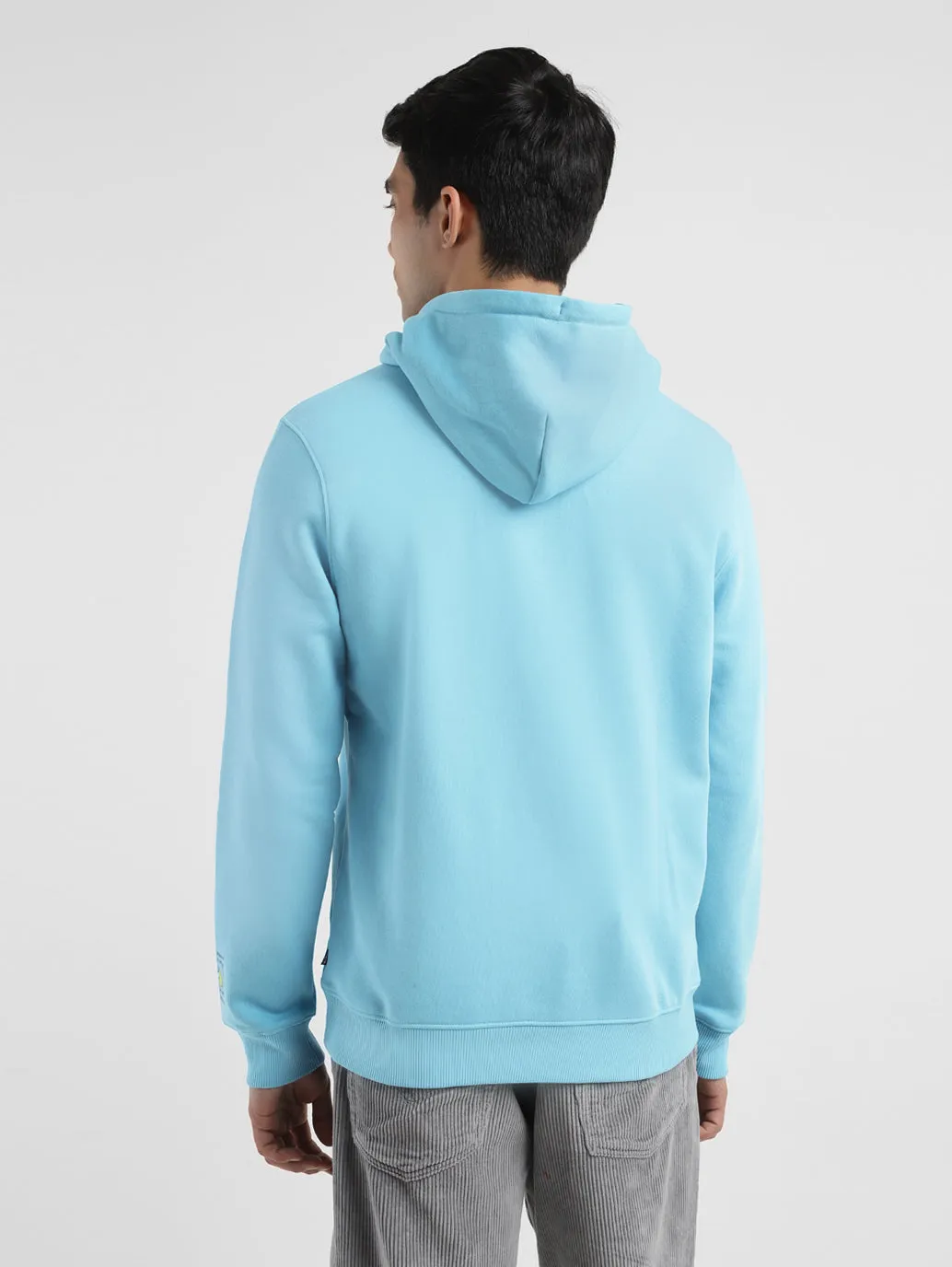 Men's Solid Blue Hooded Sweatshirt LEVI'S