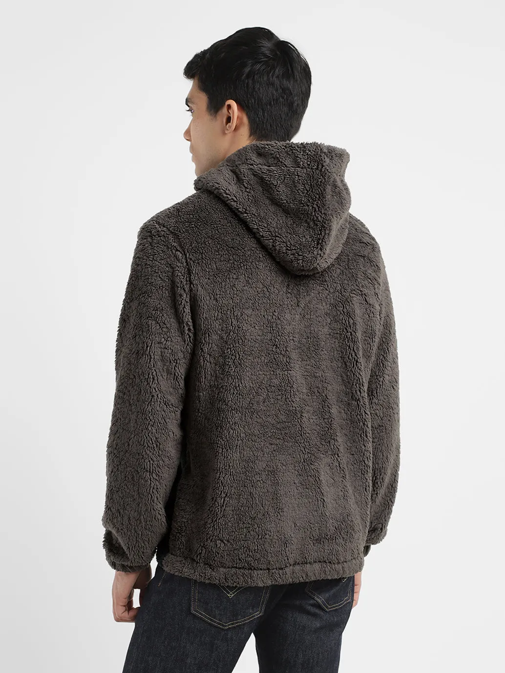 Men's Solid Grey Hooded Sweatshirt LEVI'S