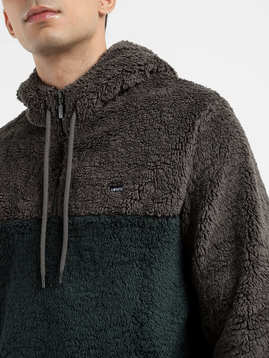 Men's Solid Grey Hooded Sweatshirt LEVI'S