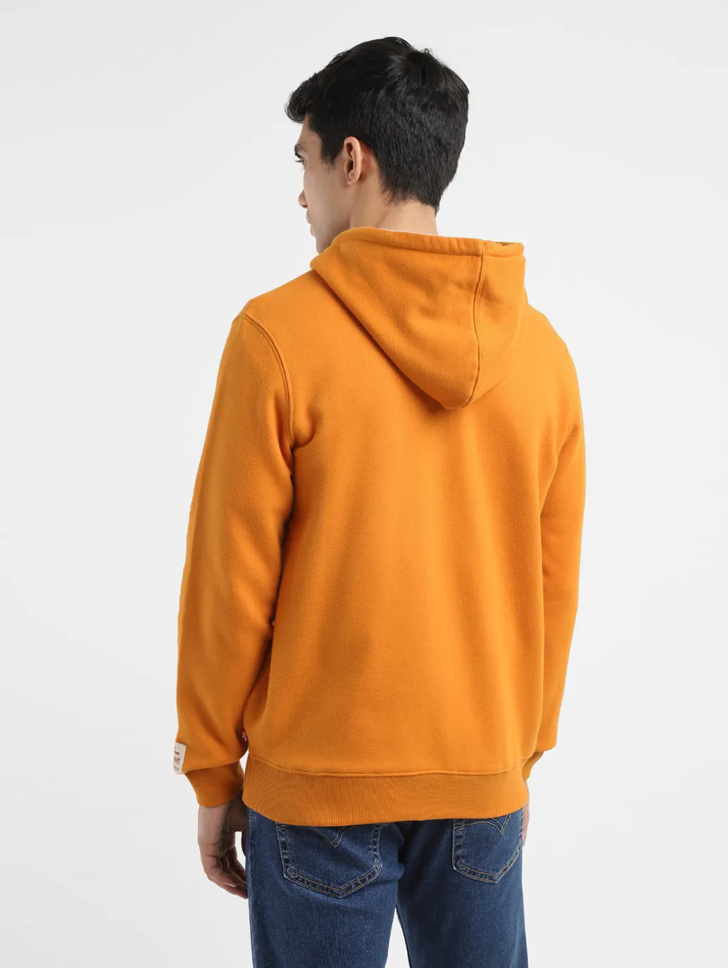 Men's Solid Orange Hooded Sweatshirt LEVI'S