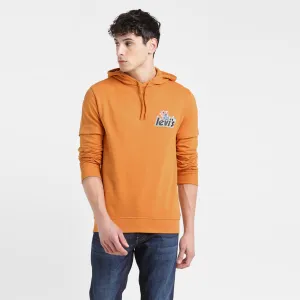 Men's Solid Orange Hooded Sweatshirt LEVI'S