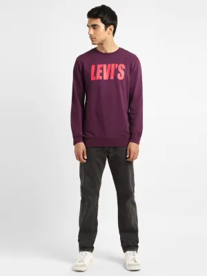 Men's Solid Purple Crew Neck Sweatshirt LEVI'S