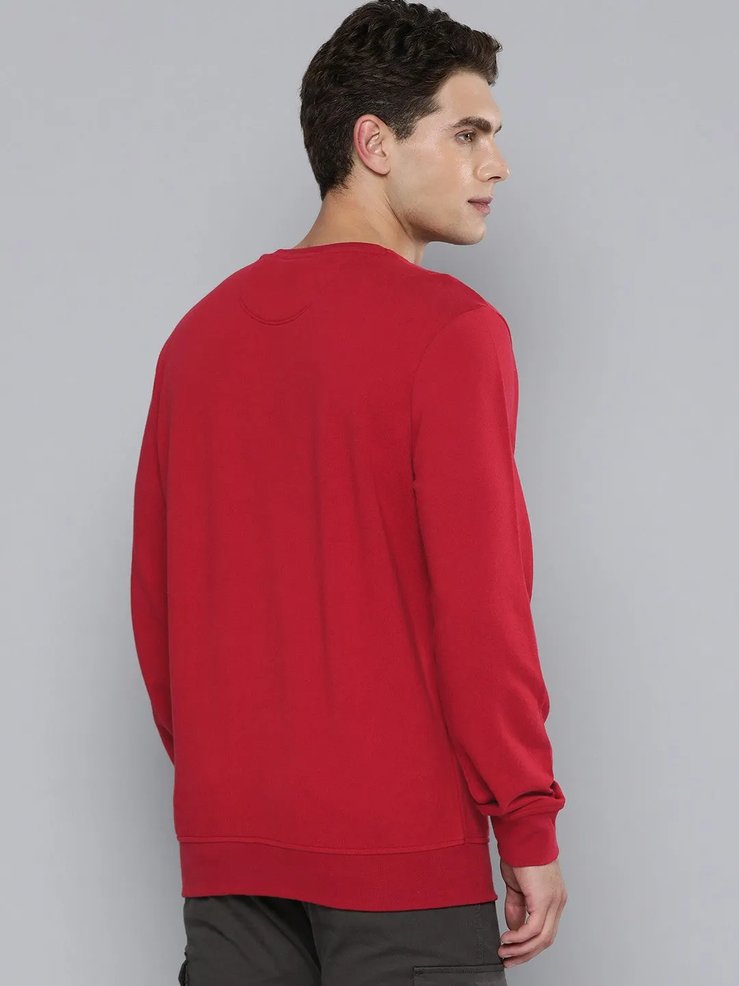 Men's Solid Red Crew Neck Sweatshirt LEVI'S