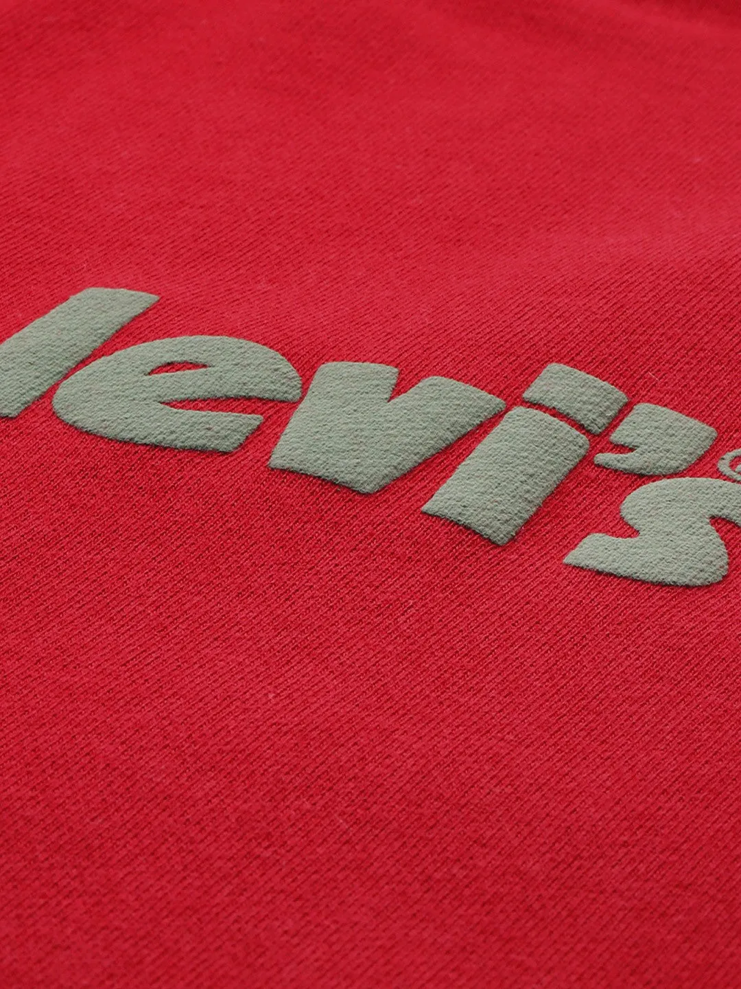 Men's Solid Red Crew Neck Sweatshirt LEVI'S