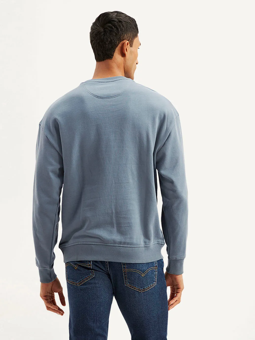 Men's Typographic Blue Crew Neck Sweatshirt LEVI'S