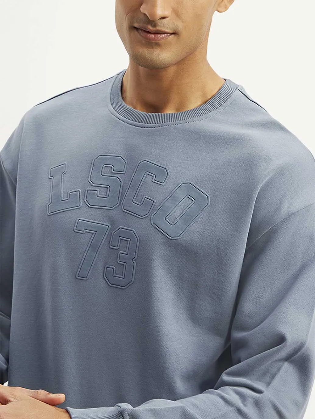 Men's Typographic Blue Crew Neck Sweatshirt LEVI'S