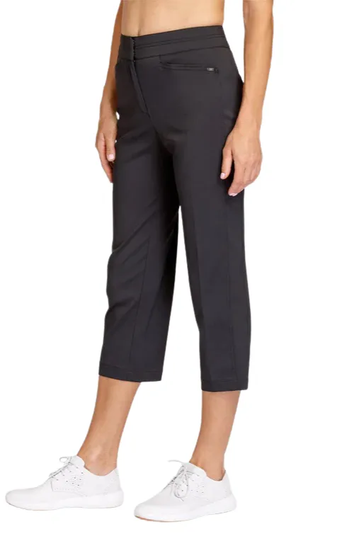 New Tail Activewear Black Classic Golf Capri Size 16 MSP$86