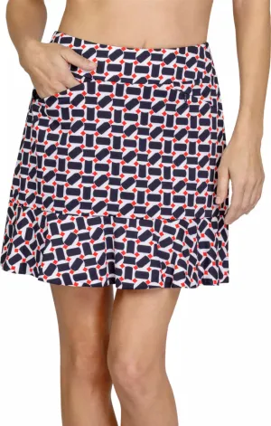 New Tail Activewear Isla Ruffled Golf Skort - Geo Maze  MSP$109