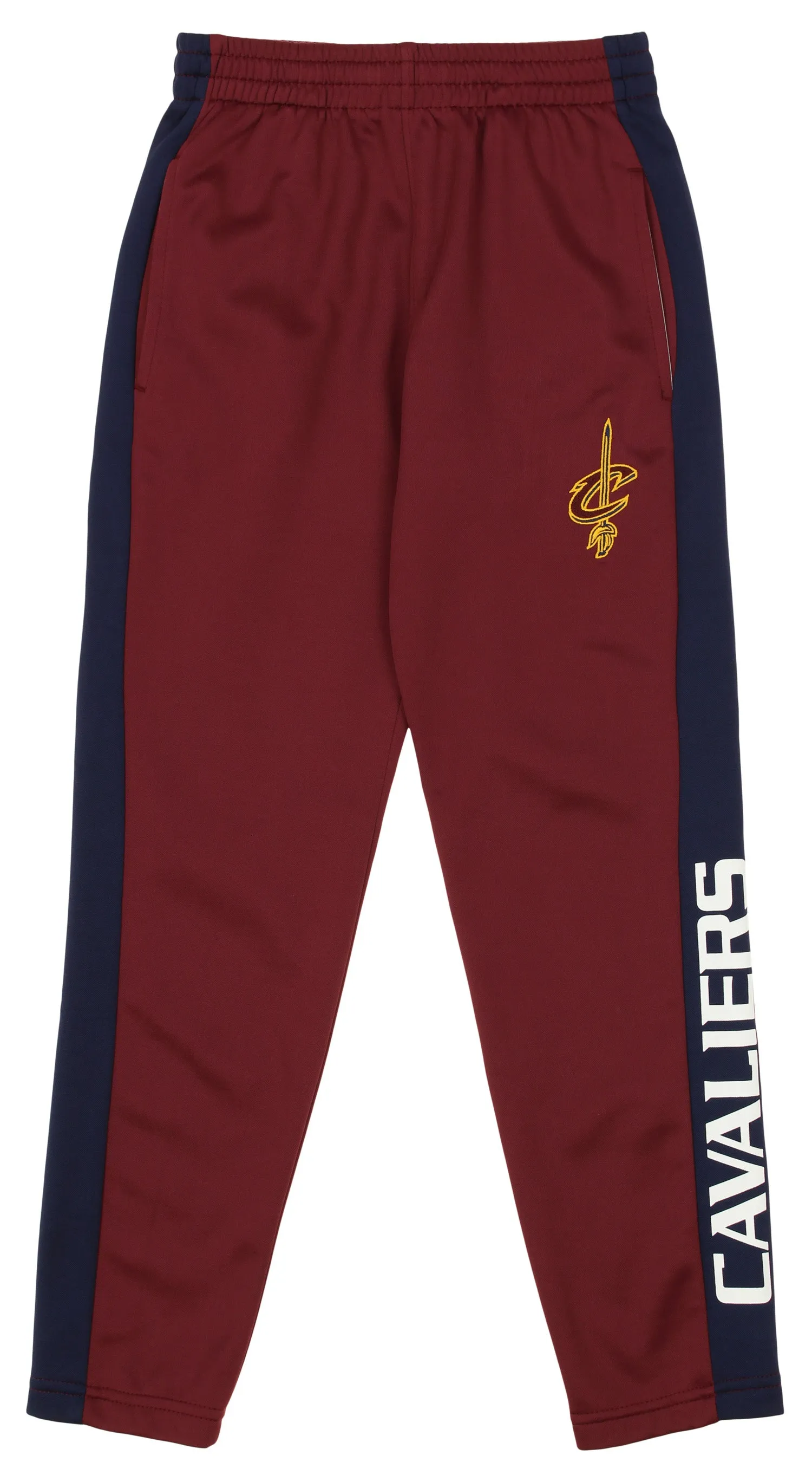 OuterStuff NBA Youth Boys Side Stripe Slim Fit Performance Pant, Cleveland Cavaliers