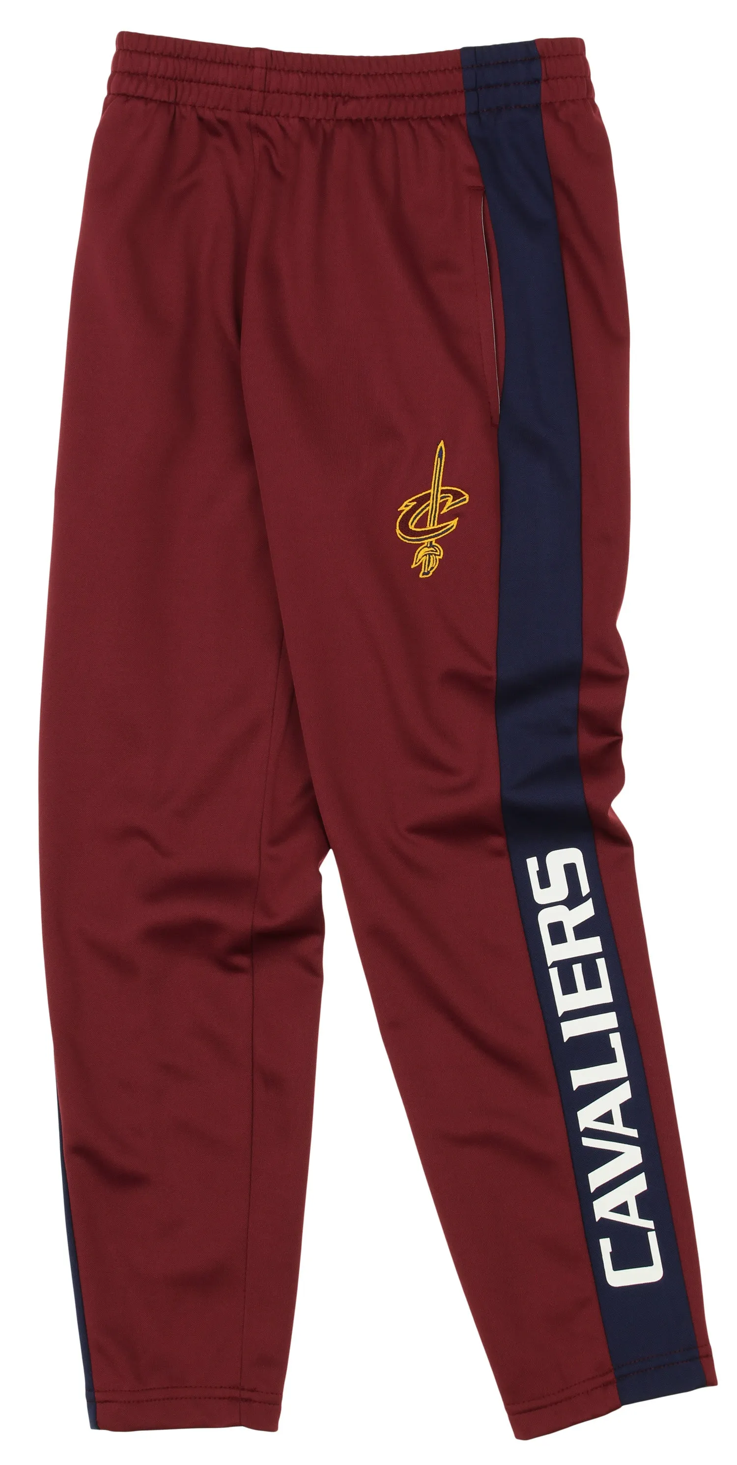 OuterStuff NBA Youth Boys Side Stripe Slim Fit Performance Pant, Cleveland Cavaliers