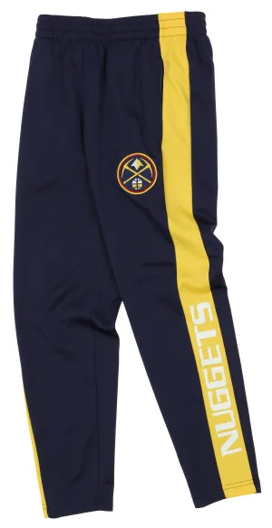 OuterStuff NBA Youth Boys Side Stripe Slim Fit Performance Pant, Denver Nuggets