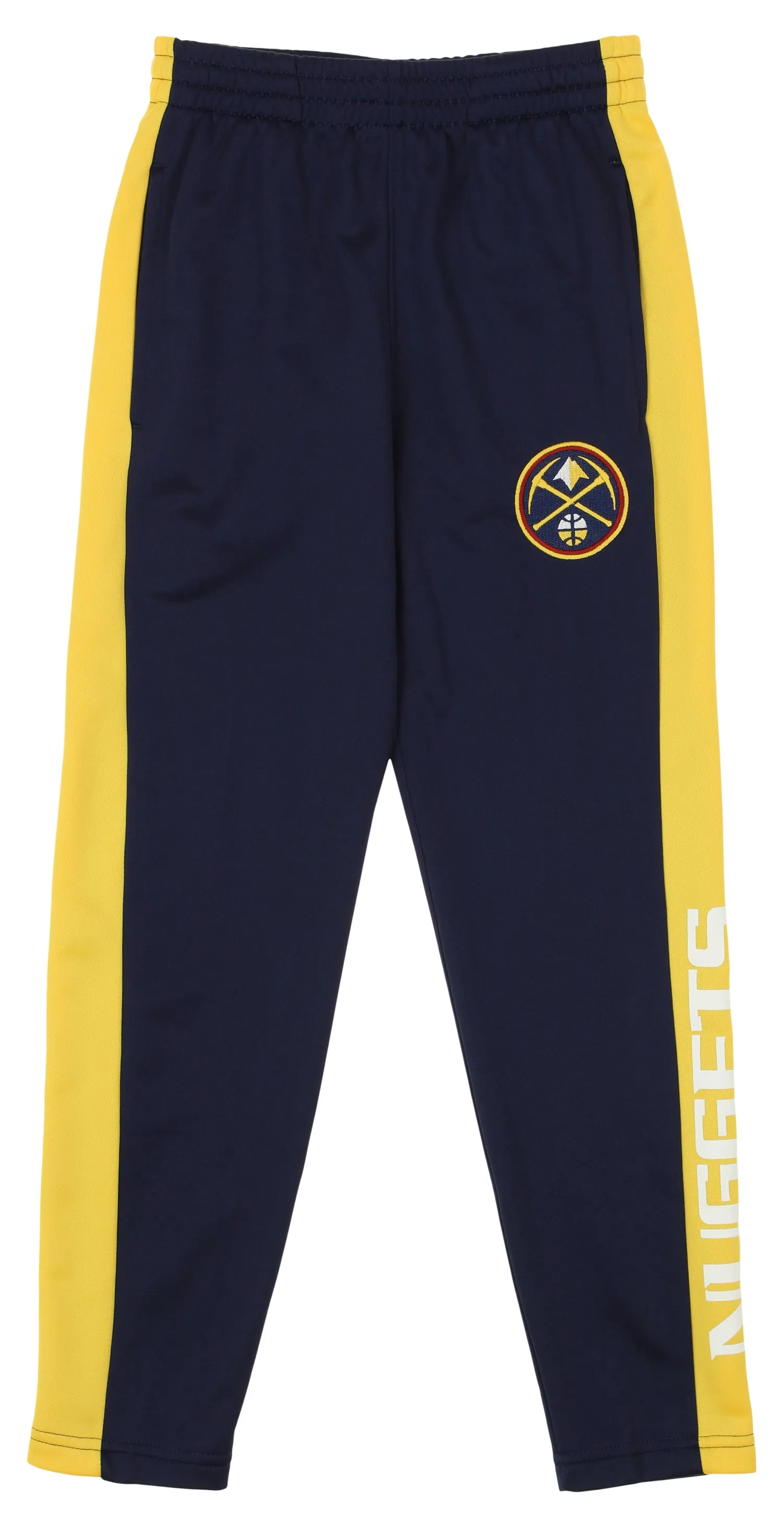 OuterStuff NBA Youth Boys Side Stripe Slim Fit Performance Pant, Denver Nuggets