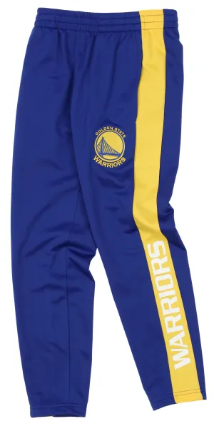OuterStuff NBA Youth Boys Side Stripe Slim Fit Performance Pant, Golden State Warriors
