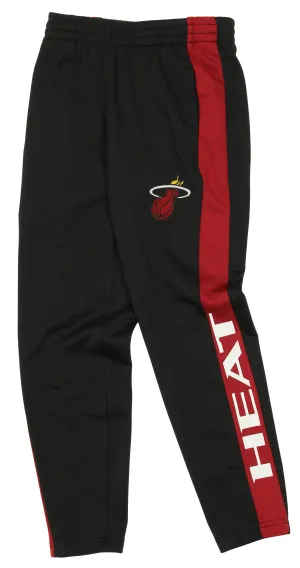 OuterStuff NBA Youth Boys Side Stripe Slim Fit Performance Pant, Miami Heat