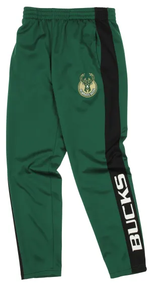 OuterStuff NBA Youth Boys Side Stripe Slim Fit Performance Pant, Milwaukee Bucks