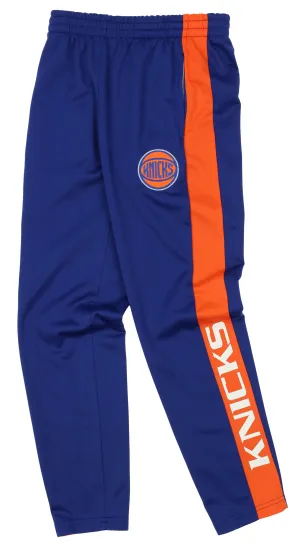 OuterStuff NBA Youth Boys Side Stripe Slim Fit Performance Pant, New York Knicks