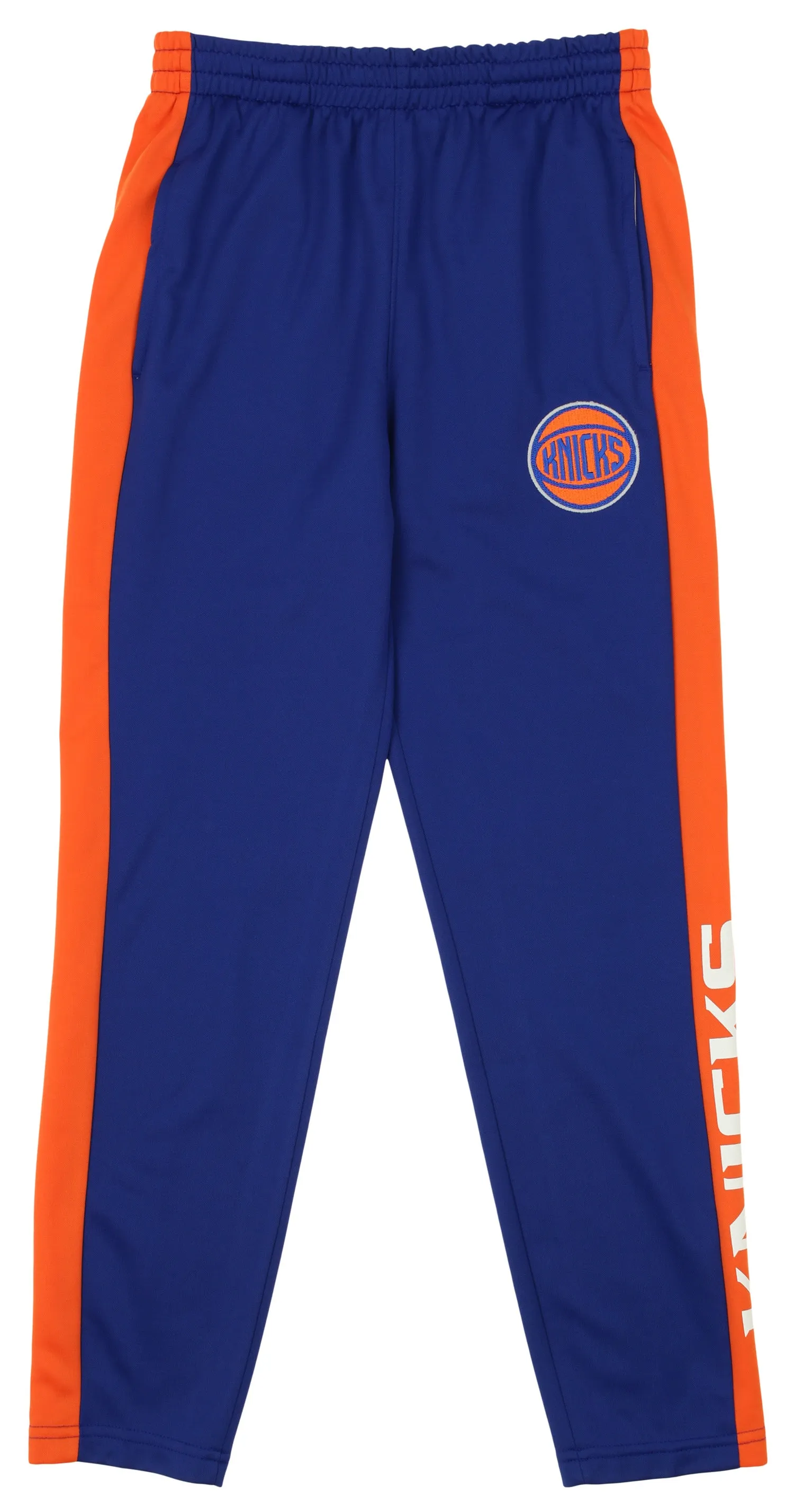 OuterStuff NBA Youth Boys Side Stripe Slim Fit Performance Pant, New York Knicks