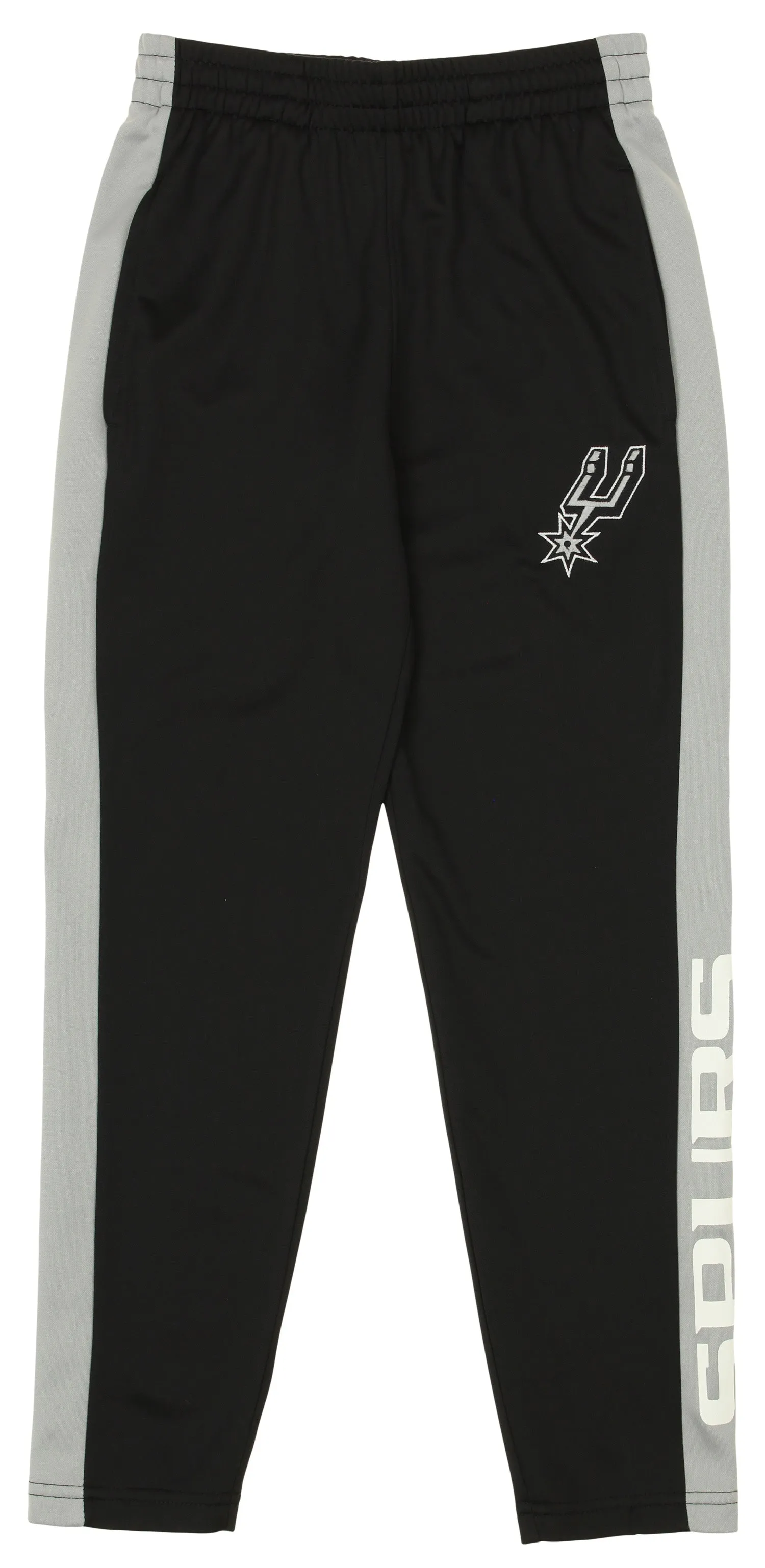 OuterStuff NBA Youth Boys Side Stripe Slim Fit Performance Pant, San Antonio Spurs