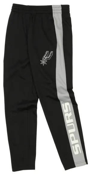 OuterStuff NBA Youth Boys Side Stripe Slim Fit Performance Pant, San Antonio Spurs