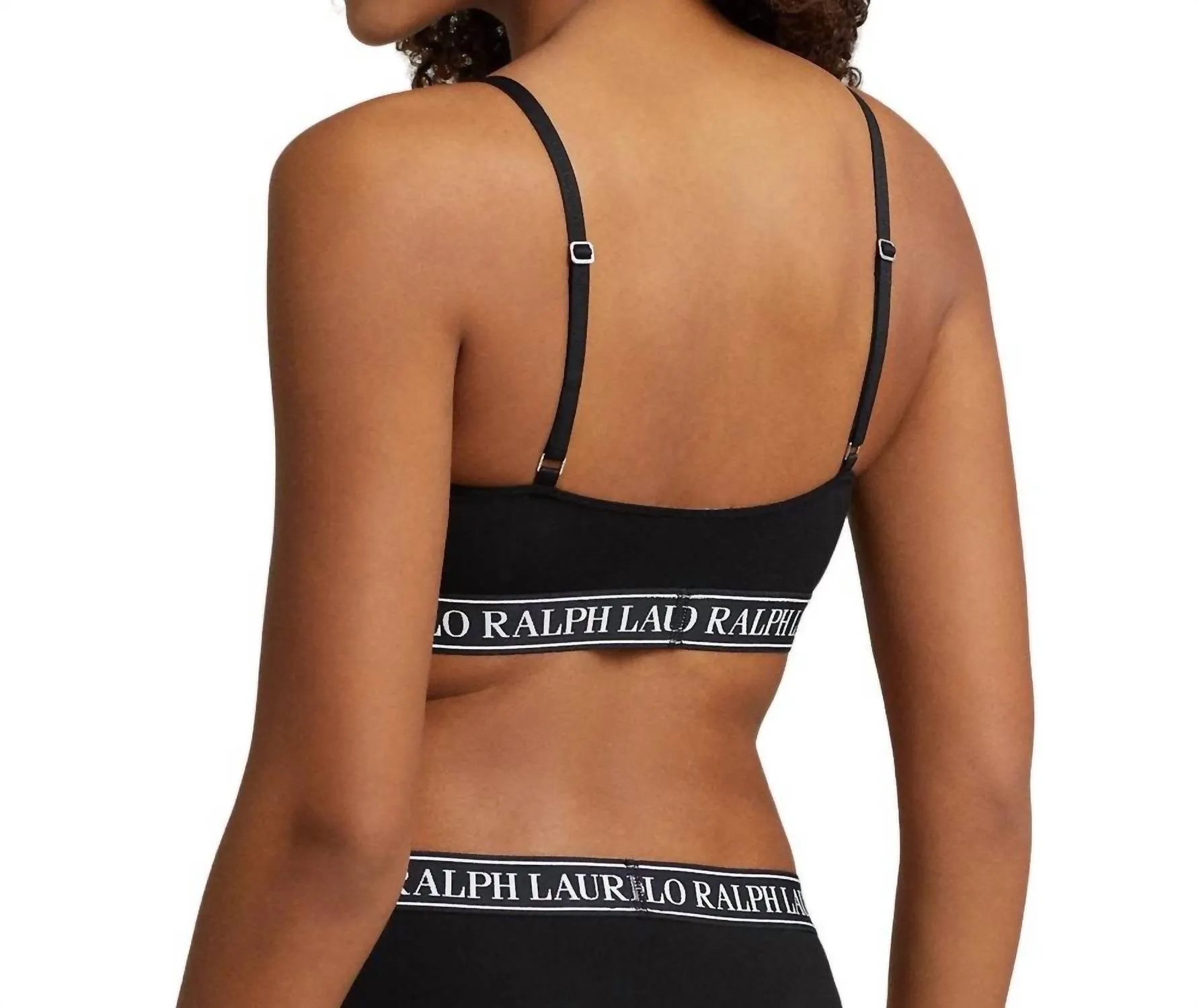 Repeat-Logo Cropped Scoopneck Tank In Onyx
