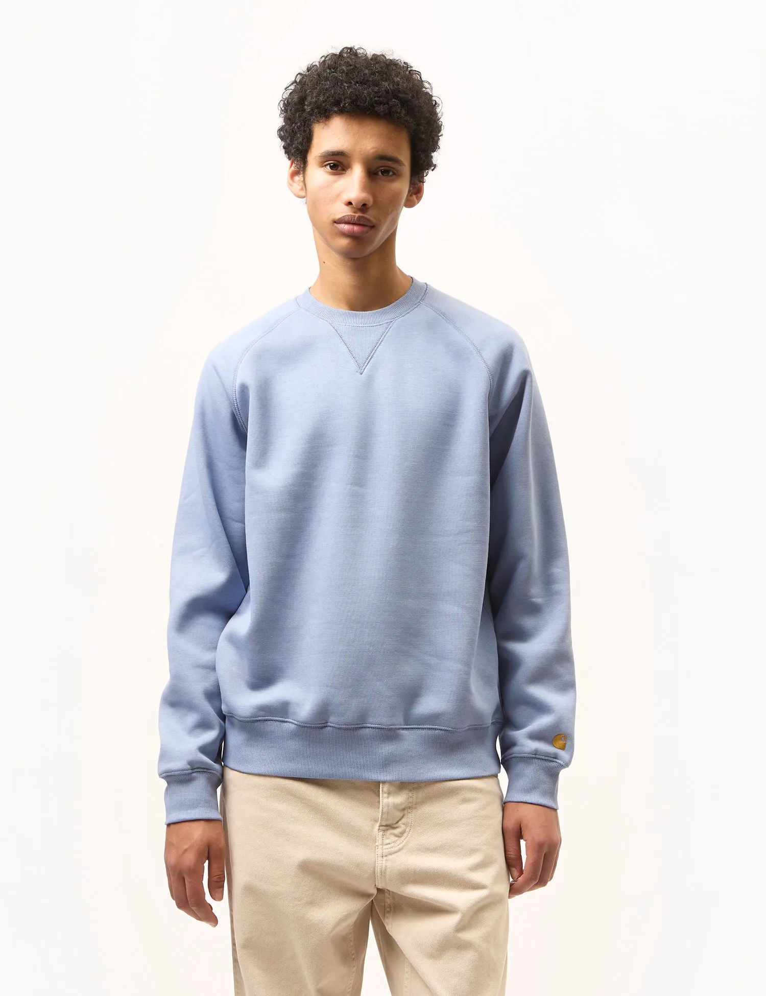 Selling Fast Carhart WIP Chase Sweatshirt - Charm Blue  Last Few Pieces!