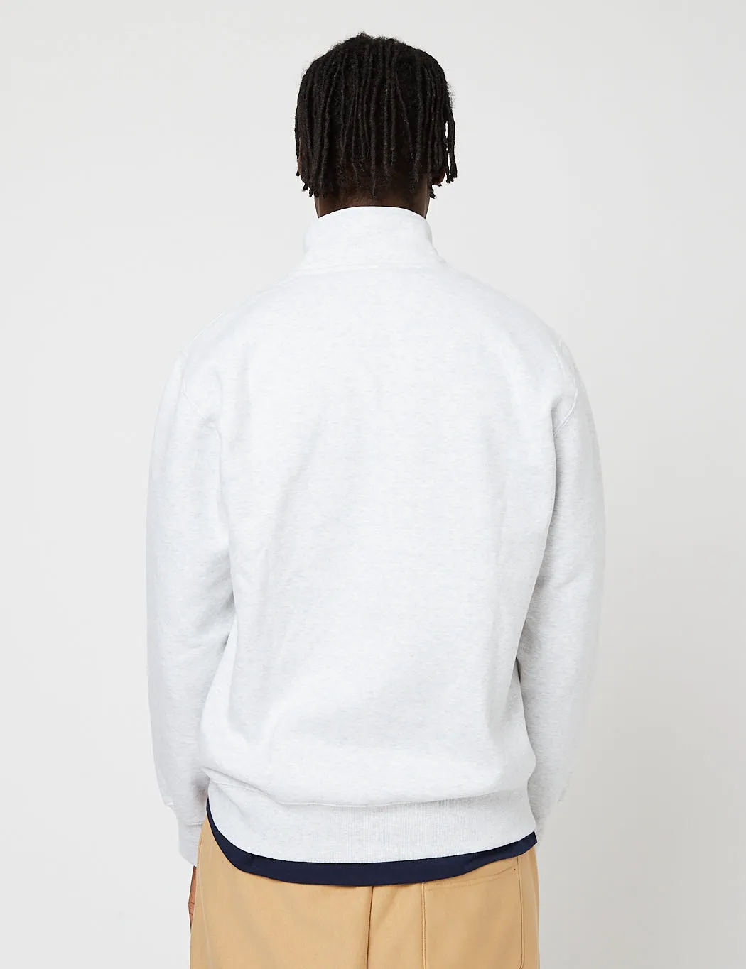 Selling Fast Carhartt-WIP Chase Neck Zip Sweatshirt - Ash Heather/Gold  Today Only!