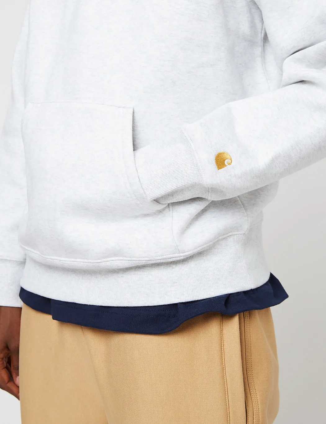 Selling Fast Carhartt-WIP Chase Neck Zip Sweatshirt - Ash Heather/Gold  Today Only!